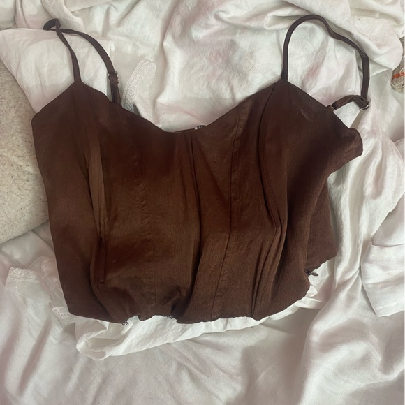 Cute brown corset crop top - Picture 1 of 1